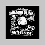 Anarcho Punk - Antifascist  - zimná pánska bunda zateplená čierno-olivová s kapucňou